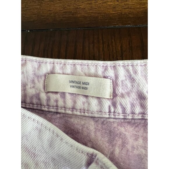 Universal Thread Vintage Midi Jean Shorts Purple Acid Wash Denim Raw Hem NEW 12 - Picture 3 of 10